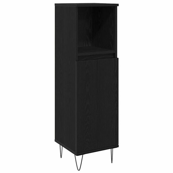 vidaXL Komplet pohi&scaron;tva za kopalnico s polico 3 pcs Črna Orehovina