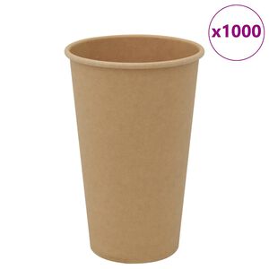 vidaXL Papirnate skodelice za kavo 1000 kosov 400 ml rjave barve