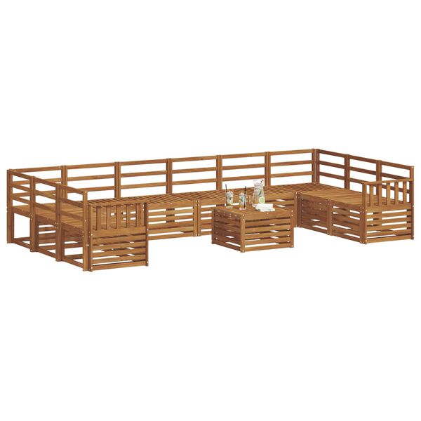 vidaXL Sedežne garniture Naravna Masiven les akacije