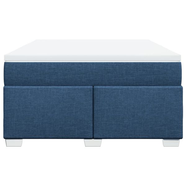 vidaXL Box spring postelja z vzmetnico modra 140x200 cm blago