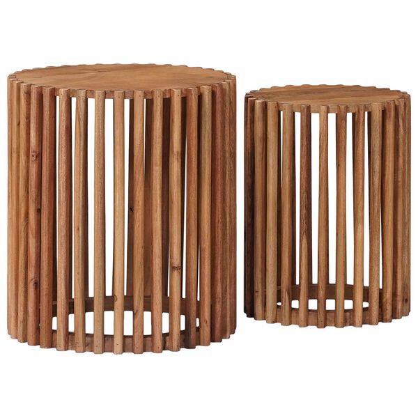 vidaXL Komplet stranskih mizic s shranjevanjem Rjava 40 x 40 x 45 cm