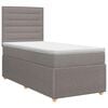 vidaXL Postelja boxspring z vzmetnico Taupe 90 x 190 cm Blago