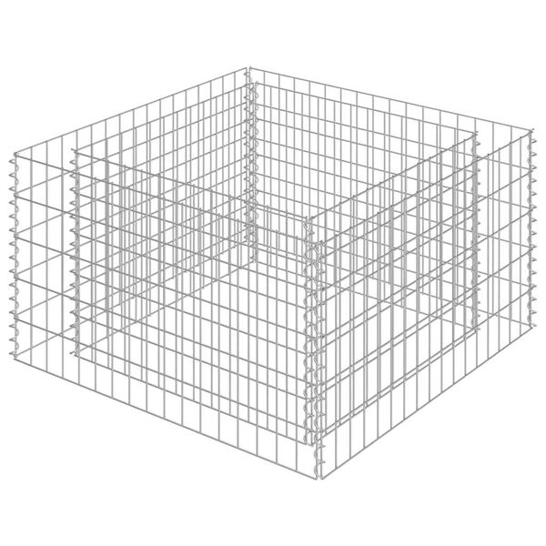 vidaXL Visoka greda gabion pocinkano jeklo 90x90x50 cm