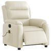 vidaXL Električni masažni naslanjač krem umetno usnje