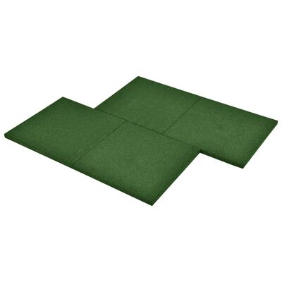 vidaXL Zaščitne plošče 12 kosov guma 50x50x3 cm zelene