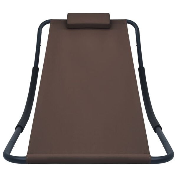 vidaXL Vrtni ležalnik rjav 200x90 cm iz jekla