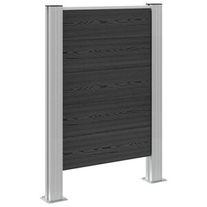 vidaXL Ograja za ko&scaron; za smeti Siva 85 x 12 x 115 cm Aluminij in WPC