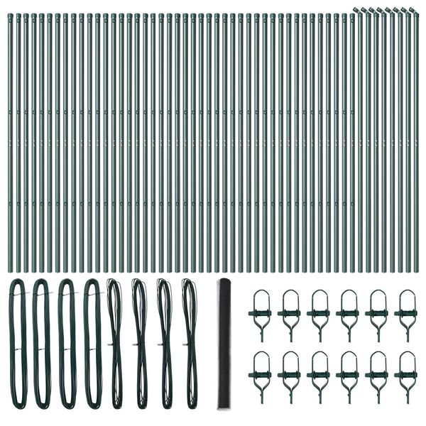 vidaXL Steber ograje. Siva 100 x 1,5 m (36 mm mreža) Jeklo in PVC