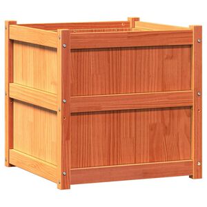 vidaXL Vrtno cvetlično korito vo&scaron;čeno rjavo 60x60x60 cm trdna borovina