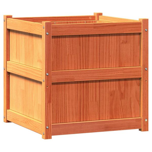 vidaXL Vrtno cvetlično korito voščeno rjavo 60x60x60 cm trdna borovina