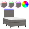 vidaXL Box spring postelja z vzmetnico LED siva 120x200cm umetno usnje