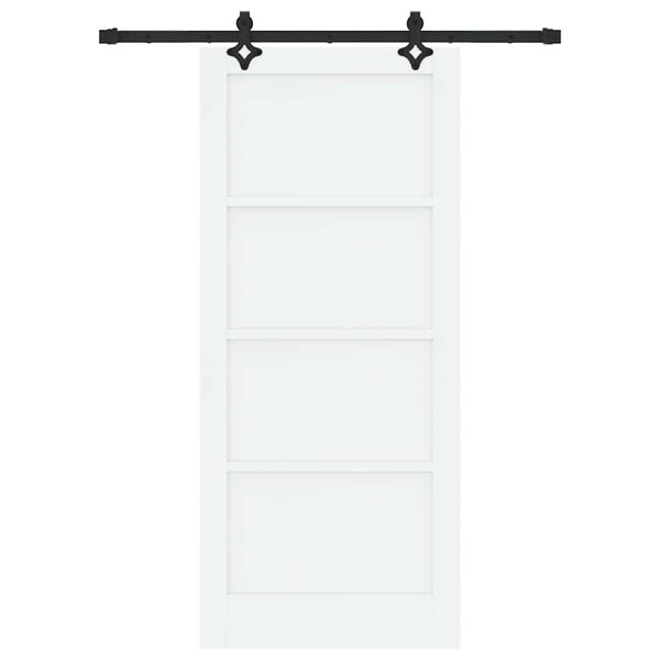 vidaXL Drsna vrata ORKDAL Bela 86 x 198,5 cm Masivno borovo les