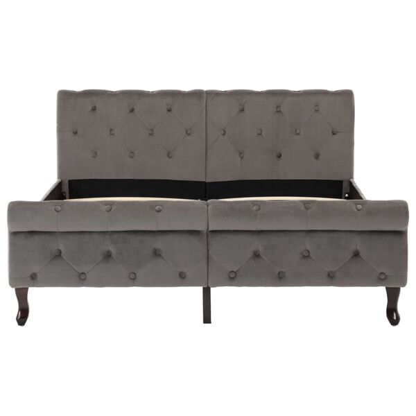 vidaXL Posteljni okvir siv žamet 140x200 cm