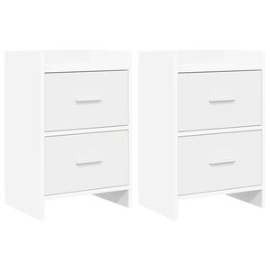 vidaXL Posteljne mize 2 pcs Bela 40 x 30 x 60 cm Inženirski les