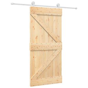 vidaXL Drsna vrata 95 x 210 cm Masiven borov les (neobdelan)