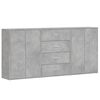 vidaXL Komoda 3 kosi betonsko siva 60x31x84 cm inženirski les