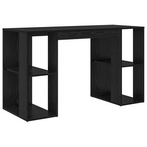 vidaXL Miza Črna Orehovina Inženirski les 130 x 50.5 x 75 cm