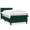 vidaXL Box spring postelja z vzmetnico temno zelena 80x220 cm žamet