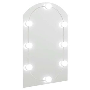 vidaXL Ogledalo z LED lučkami 60x40 cm stekleno z lokom
