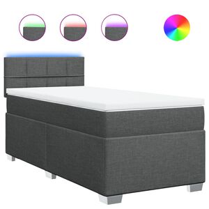 vidaXL Box spring postelja z vzmetnico temno siva 80x200 cm blago