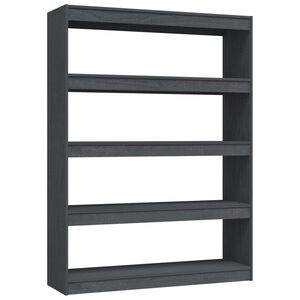 vidaXL Knjižna omara za razdelitev prostora siva 100x30x135,5 cm