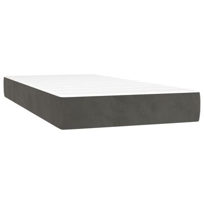 vidaXL Box spring postelja z vzmetnico temno siva 90x200 cm žamet