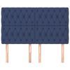 vidaXL Vzglavje postelje modro 144x7x118/128 cm blago