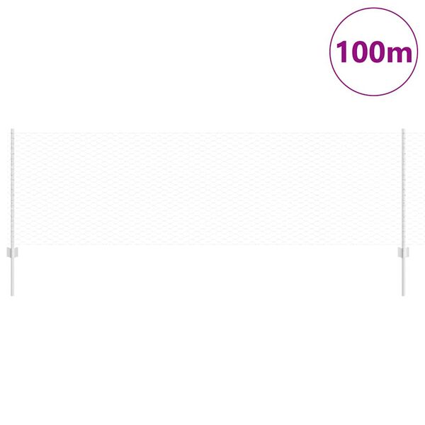 vidaXL Ograja s stebrom srebrna 0,8 x 100 m Jeklo
