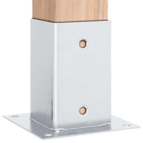 vidaXL Podstavki za stebre kvadratni 4 kosi srebrni 81x81 mm