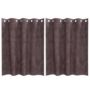vidaXL Velvete zavese 2 kos Rjava 140 x 140 cm Žamet