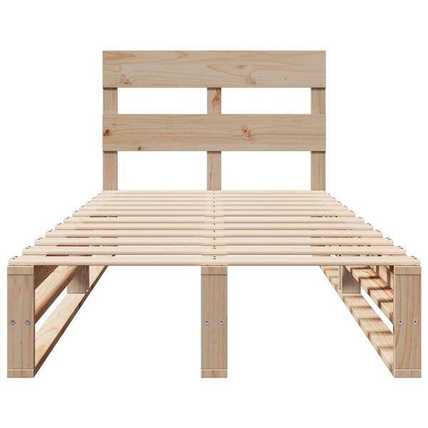 vidaXL Posteljni okvir brez vzmetnice 90x190 cm trdna borovina