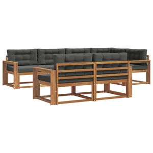 vidaXL Zunanja garnitura za sedenje 7 pcs Naravna in antracitna