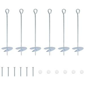 vidaXL Zemeljski klin 6 pcs Srebrna &Oslash;10 x 40 cm Cinkani kovina