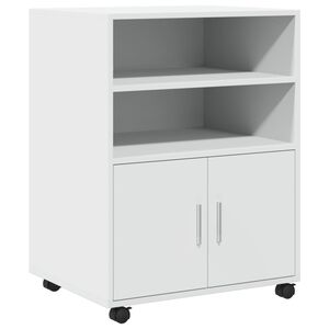 vidaXL Omarica na kolesih bela 60x48x81 cm inženirski les