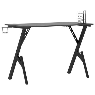 vidaXL Gaming miza z nogami Y-oblike črna 110x60x75 cm