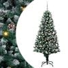 vidaXL Umestno božično drevo Zelena 150 cm PVC, jeklo in plastika
