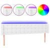 vidaXL LED posteljno vzglavje belo 163x16x78/88 cm umetno usnje