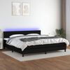 vidaXL Box spring postelja z vzmetnico LED črna 200x200 cm blago