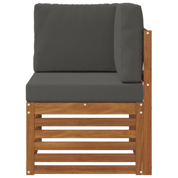 vidaXL Zunanja kotna sedežna garnitura Masiven les akacije Naravna