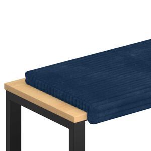 vidaXL Blazina za klop Pli&scaron;asti kord Temno modra Globina 35 cm