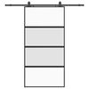 vidaXL Drsna vrata z opremo črna 102,5x205 cm kaljeno steklo