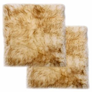 vidaXL Podloge za stol 2 kosa rjave me&scaron;ane 40x40 cm prava ovčja koža