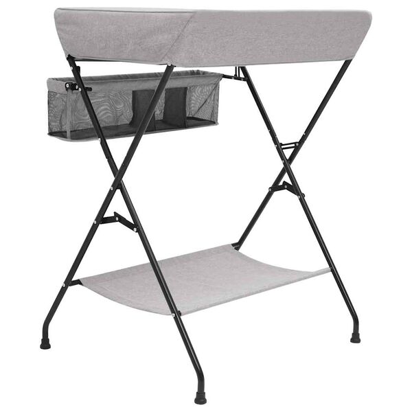 vidaXL Previjalna miza svetlo sivo železo