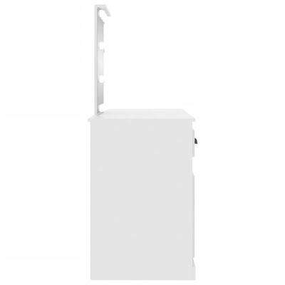 vidaXL Toaletna mizica z LED lučkami bela 130x50x132,5 cm