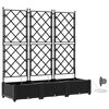 vidaXL Vrtni lonček 3 kos Črna 120 x 40 x 126 cm PP