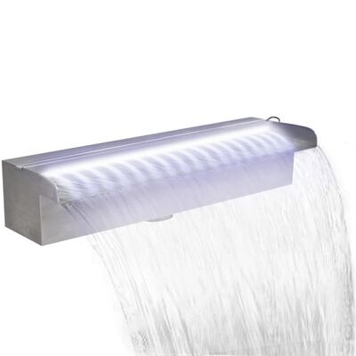 vidaXL Pravokotna fontana za bazen LED slap nerjaveče jeklo 45 cm