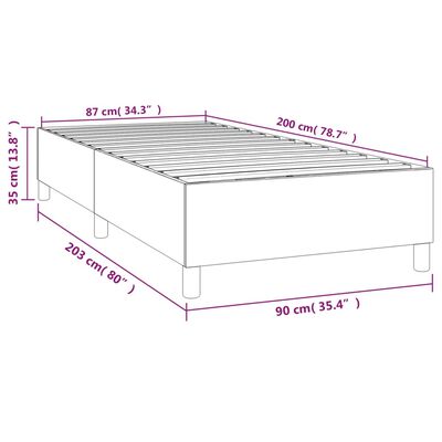 vidaXL Box spring posteljni okvir svetlo siv 90x200 cm žamet
