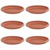 vidaXL Krožni cvetlični pladenj 6 pcs Kamnito rdeča &Oslash; 14 x 2 cm