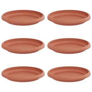 vidaXL Krožni cvetlični pladenj 6 pcs Kamnito rdeča &Oslash; 14 x 2 cm