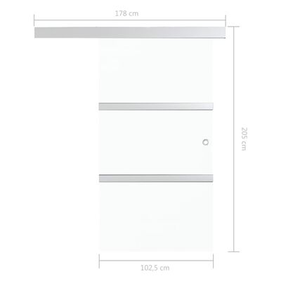 vidaXL Drsna vrata ESG steklo in aluminij 102,5x205 cm srebrna